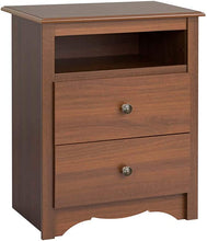 Load image into Gallery viewer, 16&quot;D x 23.25&quot;W x 28&quot;H Monterey Cherry 2 Drawer Tall Night Stand
