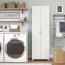 Load image into Gallery viewer, Pemberly Row Transitional 24&quot; Utility Storage Cabinet in White
