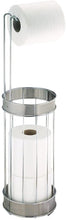 Load image into Gallery viewer, InterDesign Bruschia toilet roll holder stand for bathroom, chrome and brushed stainless steel (Set of 2) MRM2391
