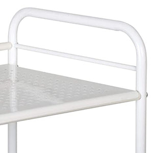 3-Tier Salon Rolling Trolley Cart Beauty Storage Spa Holder Utility 3 Facial Tray for Hair Styling Facial Tools, Mobile Organizer, Medical Esthetic Supply Holder, Metal, White