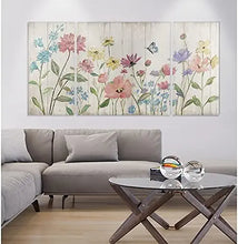 Load image into Gallery viewer, Wildflower Flutter On Wood' Premium Multi 3 Piece Art 24x48
