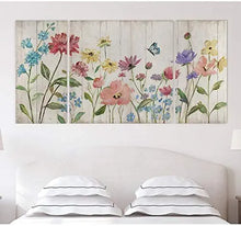Load image into Gallery viewer, Wildflower Flutter On Wood' Premium Multi 3 Piece Art 24x48
