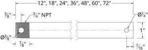 18in Ceiling Fan Extension Downrod in Matte Black for Modern Forms Smart Fans (SET OF 2)