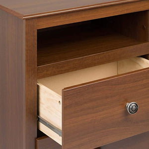 16"D x 23.25"W x 28"H Monterey Cherry 2 Drawer Tall Night Stand
