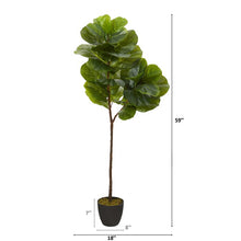 Load image into Gallery viewer, 52&quot; Artificial Fiddle leaf fig Tree in Planter (SB817)
