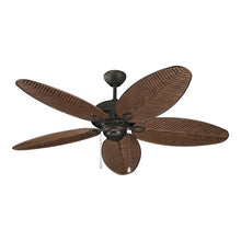 Load image into Gallery viewer, Roman Bronze with Walnut Blades 52&quot; Kateri 5 - Blade Outdoor Leaf Blade Ceiling Fan with Pull Chain (SB484)
