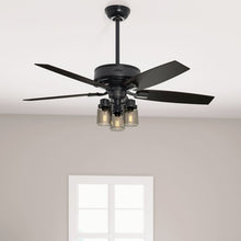 Load image into Gallery viewer, Matte Black with Black Blades 52&#39;&#39; Bennett 5 - Blade Standard Ceiling Fan with Remote Control and Light Kit Included 2224AH
