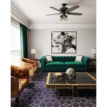 Load image into Gallery viewer, Matte Black with Black Blades 52&#39;&#39; Bennett 5 - Blade Standard Ceiling Fan with Remote Control and Light Kit Included 2224AH
