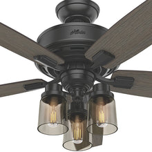Load image into Gallery viewer, Matte Black with Black Blades 52&#39;&#39; Bennett 5 - Blade Standard Ceiling Fan with Remote Control and Light Kit Included 2224AH
