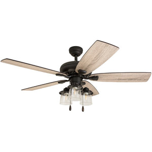 Bronze 52'' Borba 5 - Blade Standard Ceiling Fan with Light Kit Included 2987AH