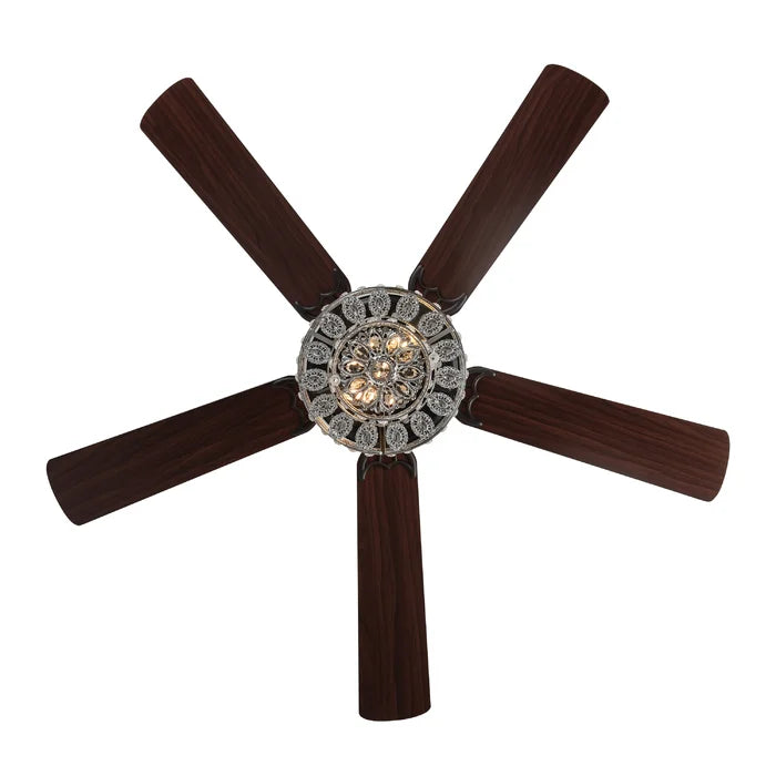 52'' Dashal 5 - Blade Ceiling Fan with Pull Chain and Light Kit Included