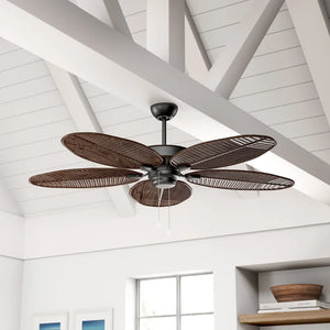 52'' Kateri 5 - Blade Outdoor Leaf Blade Ceiling Fan with Pull Chain