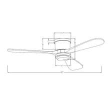 Load image into Gallery viewer, 52&#39;&#39; Katya 3 - Blade LED Standard Ceiling Fan with Remote Control and Light Kit Included
