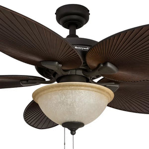52'' Mccarthy 5 - Blade LED Leaf Blade Ceiling Fan with Pull Chain and Light Kit Included