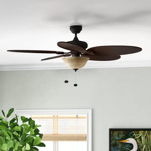 52'' Mccarthy 5 - Blade LED Leaf Blade Ceiling Fan with Pull Chain and Light Kit Included