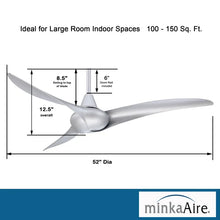 Load image into Gallery viewer, 52&#39;&#39; Wave 3 - Blade Propeller Ceiling Fan with Remote Control
