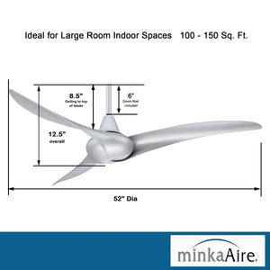 52'' Wave 3 - Blade Propeller Ceiling Fan with Remote Control