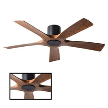 Load image into Gallery viewer, Matte Black With Distressed Koa 54&#39;&#39; Aviator 5 - Blade Outdoor Smart Propeller Ceiling Fan with, 2032AH
