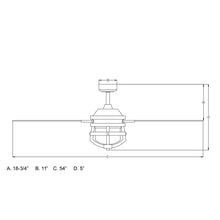 Load image into Gallery viewer, 54&#39;&#39; Gil 5 - Blade Outdoor Standard Ceiling Fan with Remote Control and Light Kit Included
