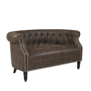 54'' Rolled Arm Chesterfield Loveseat