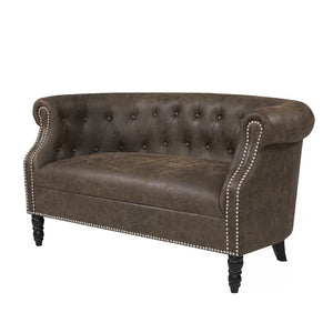 54'' Rolled Arm Chesterfield Loveseat
