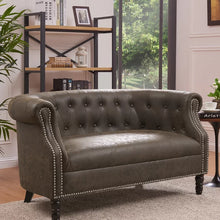 Load image into Gallery viewer, 54&#39;&#39; Rolled Arm Chesterfield Loveseat
