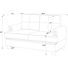 Load image into Gallery viewer, 55.5&#39;&#39; Square Arm Loveseat
