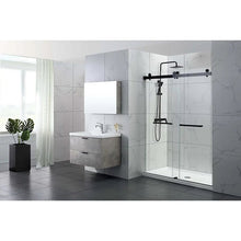 Load image into Gallery viewer, Matte Black Double Sliding Frameless Shower Door #AD281
