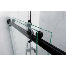 Load image into Gallery viewer, Matte Black Double Sliding Frameless Shower Door #AD281
