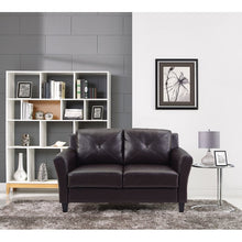 Load image into Gallery viewer, 56.3&#39;&#39; Faux Leather Round Arm Loveseat MRM3987
