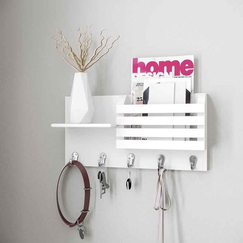5 - Hook Wall Mounted Coat Rack with Storage SP104