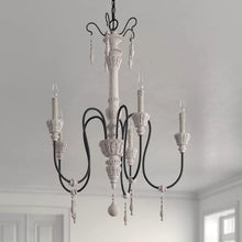 Load image into Gallery viewer, 5 - Light Candle Style Classic Chandelier with Beaded Accents

