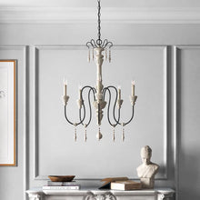 Load image into Gallery viewer, 5 - Light Candle Style Classic Chandelier with Beaded Accents
