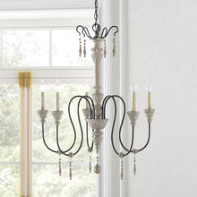 Load image into Gallery viewer, 5 - Light Candle Style Classic Chandelier with Beaded Accents
