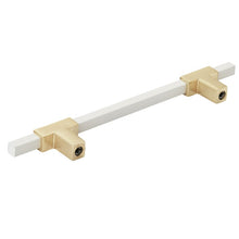 Load image into Gallery viewer, Brushed Gold/White Center to Center Bar Pull (lot of 25), EC1080
