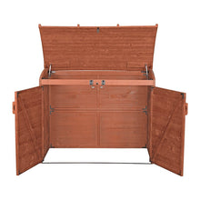 Load image into Gallery viewer, 5 ft. W x 3 ft. D Solid Wood Horizontal Garbage Shed  6605RR-OB
