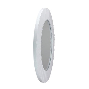 20" Simply Elegant White Fluted Frame Round Wall Mirror
