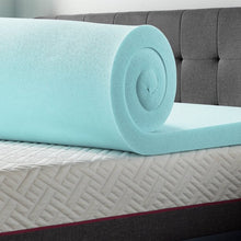 Load image into Gallery viewer, Lucid Memory Foam Mattress Topper, Twin XL, 4 inch, Cooling Gel and Aloe Infused, Plush
