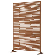 Load image into Gallery viewer, Brown 6.5 ft. H x 4 ft. W Privacy Screen Metal Fence Panel
