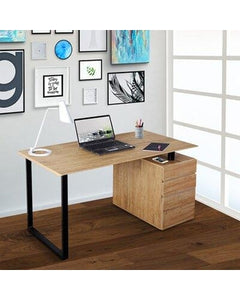 Computer Desk with Storage and File Cabinet, in Pine #6014