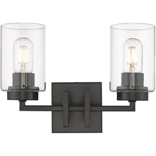Load image into Gallery viewer, Tribeca 2 Light 14 inch Matte Black Bath Vanity Wall Light

