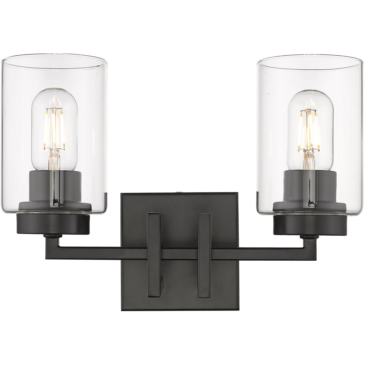 Tribeca 2 Light 14 inch Matte Black Bath Vanity Wall Light