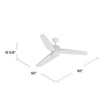 Load image into Gallery viewer, 60&#39;&#39; Alisson 3 - Blade Outdoor LED Propeller Ceiling Fan with and Light Kit Included
