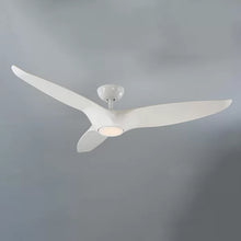 Load image into Gallery viewer, Gloss White 60&#39;&#39; Morpheus 3 - Blade Outdoor LED Smart Standard Ceiling Fan with Wall Control and Light Kit Included
