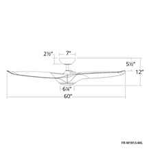 Load image into Gallery viewer, Gloss White 60&#39;&#39; Morpheus 3 - Blade Outdoor LED Smart Standard Ceiling Fan with Wall Control and Light Kit Included
