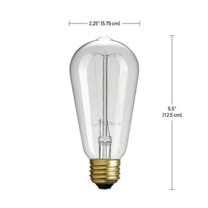 60 Watt (60 Watt Equivalent), ST19 Incandescent, Dimmable Light Bulb, Warm White (2700K) E26/Medium (Standard) Base