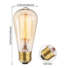 Load image into Gallery viewer, 60 Watt, ST64 Incandescent, Dimmable Light Bulb, Warm White E26/Medium (Standard) Base MRM3661
