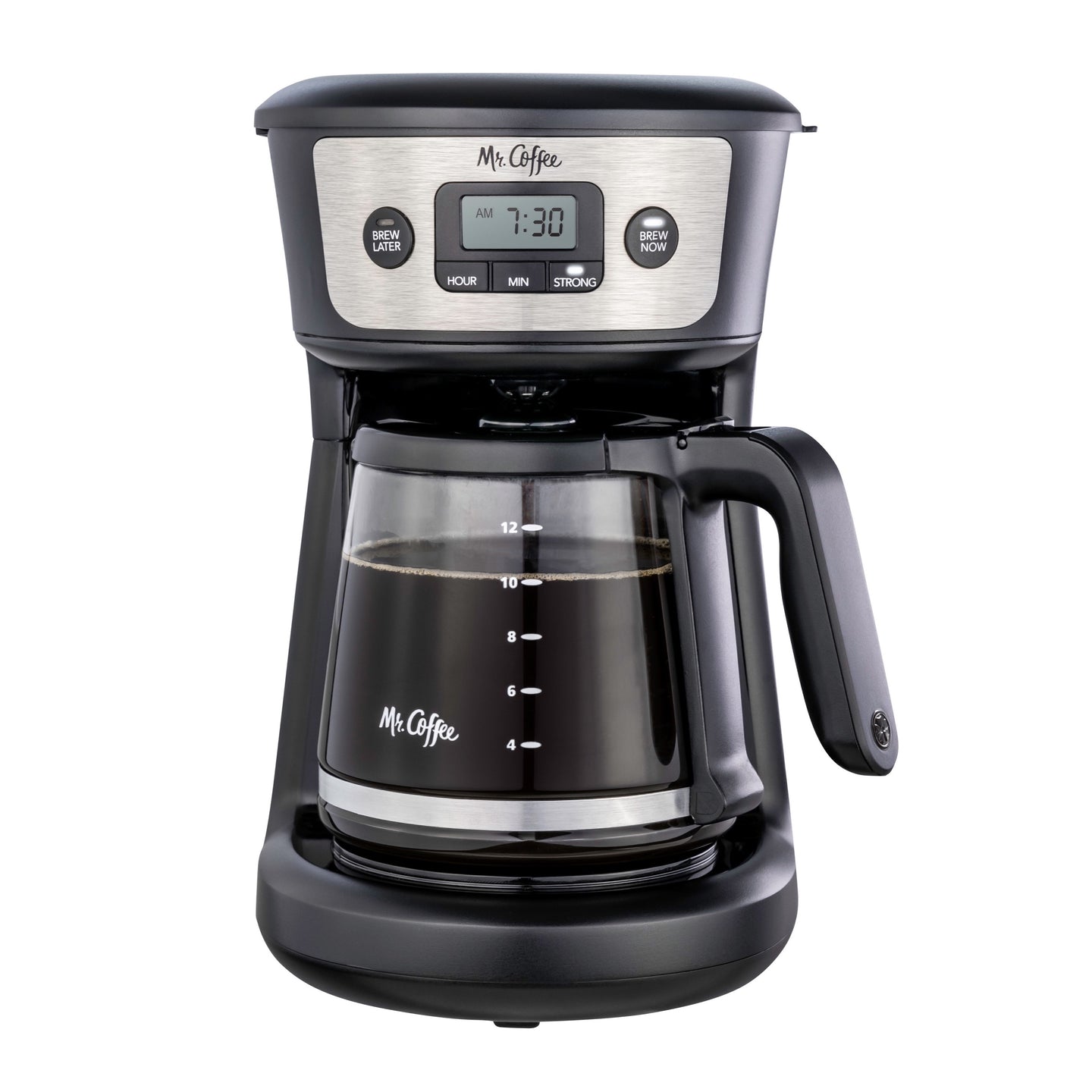 Mr. Coffee 12-Cup Programmable Coffeemaker, Strong Brew Selector, Stainless Steel MRM1123