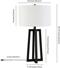 Load image into Gallery viewer, Henn&amp;Hart 24.5&quot; Tall Table Lamp with Fabric Shade in Blackened Bronze/White
