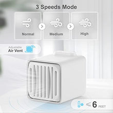 Load image into Gallery viewer, Portable Air Conditioner, Portable AC with 2 Ice Crystal Box, 3 Wind Speeds Personal Air Cooler for Home, Bedroom Room, Office, Dorm, Car
